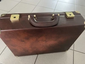 Aktenkoffer Lederkoffer Koffer Neuwertig Braun Echt Leder Retro - Bild 1 von 11