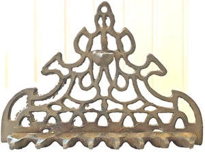 Vintage Judaica jüdisches Chanukka Menora Judentum Jerusalem Israel hebräische Bronze - Bild 1 von 12