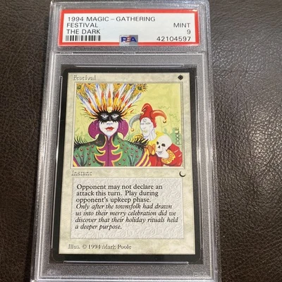 PSA 9 Festival, The Dark, Magic the Gathering MTG Vintage 1994 Mint - Image 1 of 4