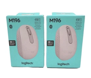 2pk Logitech Wireless Connection Ports M196 Mouse Bluetooth Compact - Picture 1 of 3