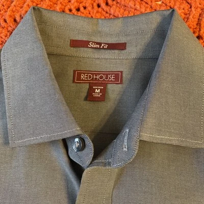 Camisa de vestir ajustada Red House talla M gris claro Foto 1 de 4
