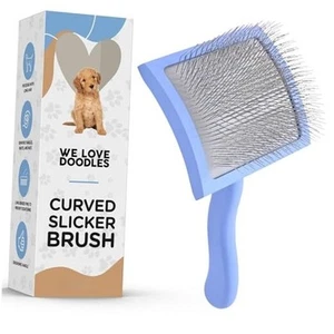 Grooming Curved Slicker Brush for Long-Haired Dogs - Poodle, Large Curved - Picture 1 of 7