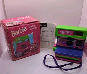 BARBIE Polaroid Instant 600 Camera 1999 With Strap and Box Untested - Picture 1 of 12