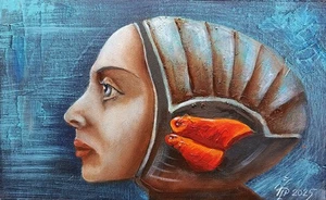 ART Painting ORIGINAL OIL canvas MODERN CONTEMPORARY BY Pronkin 2025 etude FISHO - Picture 1 of 3