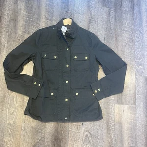 J Crew Jacke Damen Medium Relaxed Boyfriend Feldjacke 100% Baumwolle Druckknopf - Bild 1 von 9