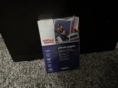 Office Depot  - High Gloss Printer Photo Paper 4X6" 100 Sheets - New in Box  - Image 1 of 2