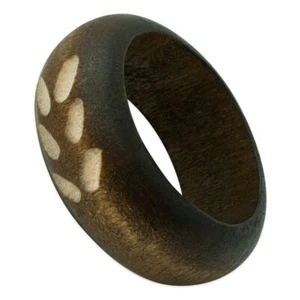 1 Wooden Finger Ring Dark Brown Handmade Natural Band Ring Size Ø 16 and 18 - Picture 1 of 1