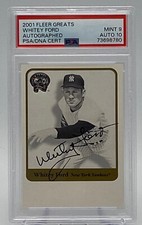 Autographed 2001 Fleer Greats GOTG Whitey Ford Dual PSA Graded 9/10 card - POP 1