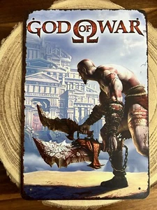 🍀 Blechschild Metallschild Gaming God of War 1 Kratos Rusty Rostig - Bild 1 von 2