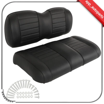 New Luxurious Black Golf Cart Front Seat Cushion Set Fits EZGO RXV - Изображение 1 из 4