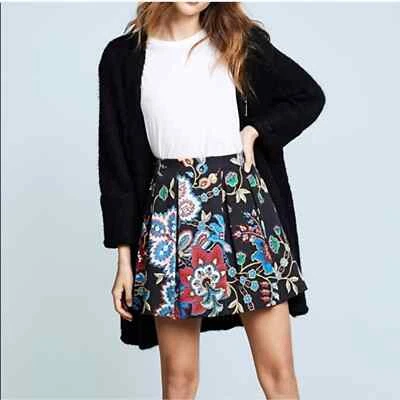 Alice + Olivia Black Floral Skirt NWT - Image 1 of 4