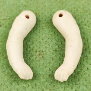 Brazos de muñecas antiguos de porcelana para casa de muñecas, fijación de alambre, 1,5" / 39 mm, Alemania - Imagen 1 de 5
