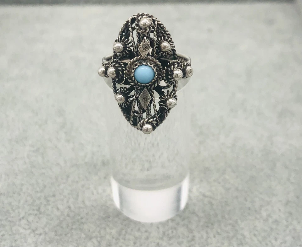 Silberring mit Türkis, Gr. 51, Damen, Top Zustand - Bild 1 von 2