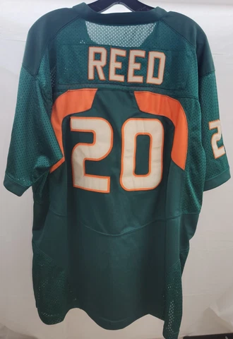Vintage Ed Reed University of Miami Stitched Nike Jersey Men's Size 48 Large Cover