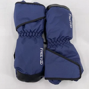 Freetoo Mittens Kids Youth Size Medium 10-12 Blue Black Insulated - Picture 1 of 5