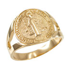 Gold Saint Benedict Medallion Ring