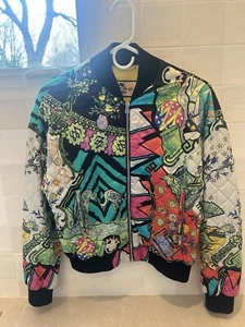 Etro Women “Arcade' Print Quilted Silk Bomber Jacket Size 42 Size M - Picture 1 of 4