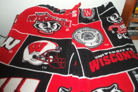 NCAA Wisconsin Badgers Red Badger MASCOT PAJAMA BOTTOMS Cover