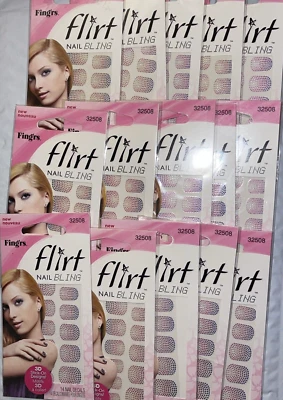 Lote de 15 FING'RS FLIRT 14 piezas Arte NAIL BLING Set 3D Stick On Dots Nuevo en Paquete Foto 1 de 4