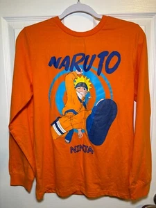 Naruto Ninja Long Sleeve T-Shirt Youth XL Orange | 115665 | NWT - Picture 1 of 4