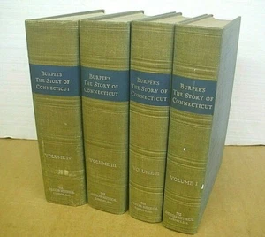 Burpee's The Story of Connecticut Charles W Burpee 4 Volumes 1939 1st Edition HB - Picture 1 of 3