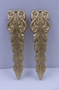 Decorative One Pair of Furniture Cupboard Mouldings Ornate Style Gold - Picture 1 of 1