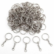 1X(100x Anneau 25mm pour porte-cles porte clefs chaine 30mm metal argente L9P9)