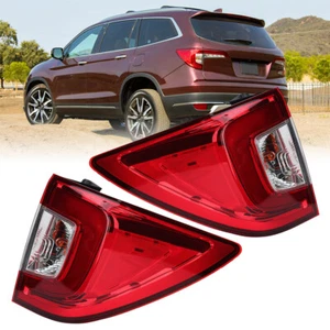 Left & Right Outer Tail Light For Honda Pilot 2019-2021 2022 Red Clear Rear Lamp - Foto 1 di 12
