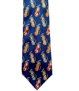 Bolsa de golf Nautica con corbata para hombre estampada azul marino multicolor 100 % seda EE. UU. 3,75-57 - Imagen 1 de 7