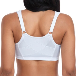 Damen Frontverschluss Drahtlos Jacquard Rückenunterstützung Haltung BH Spitze BH - Bild 1 von 36