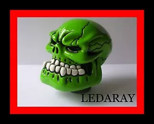 POMO PARA PALANCA DE CAMBIOS UNIVERSAL (CALAVERA VERDE CLARO) EN RESINA. - Imagen 1 de 7