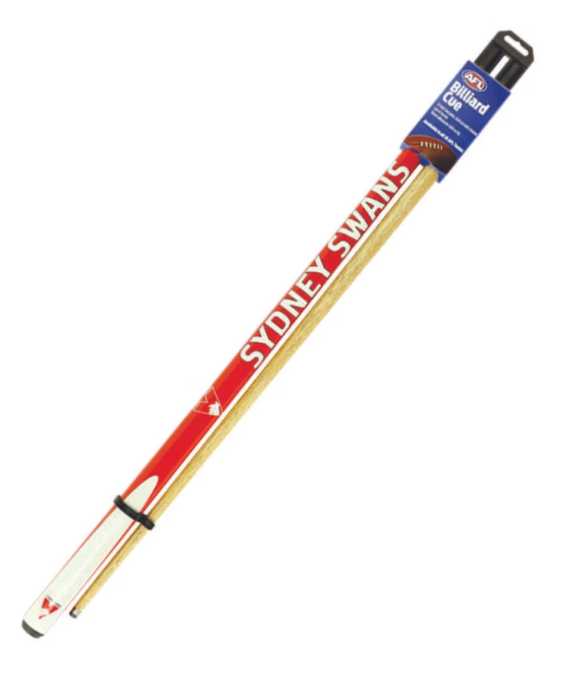 AFL 2-Piece Cue Sydney Swans Ash Shaft 10mm Elkmaster Tip Billiards/Pool