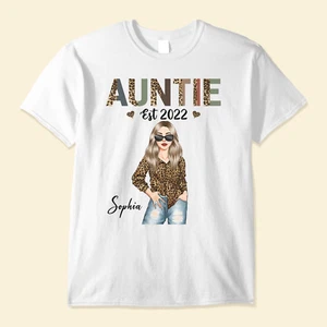 Auntie Est Year Personalized Shirt Newly Birth Gift For Aunt Sister Family_u - Picture 1 of 4