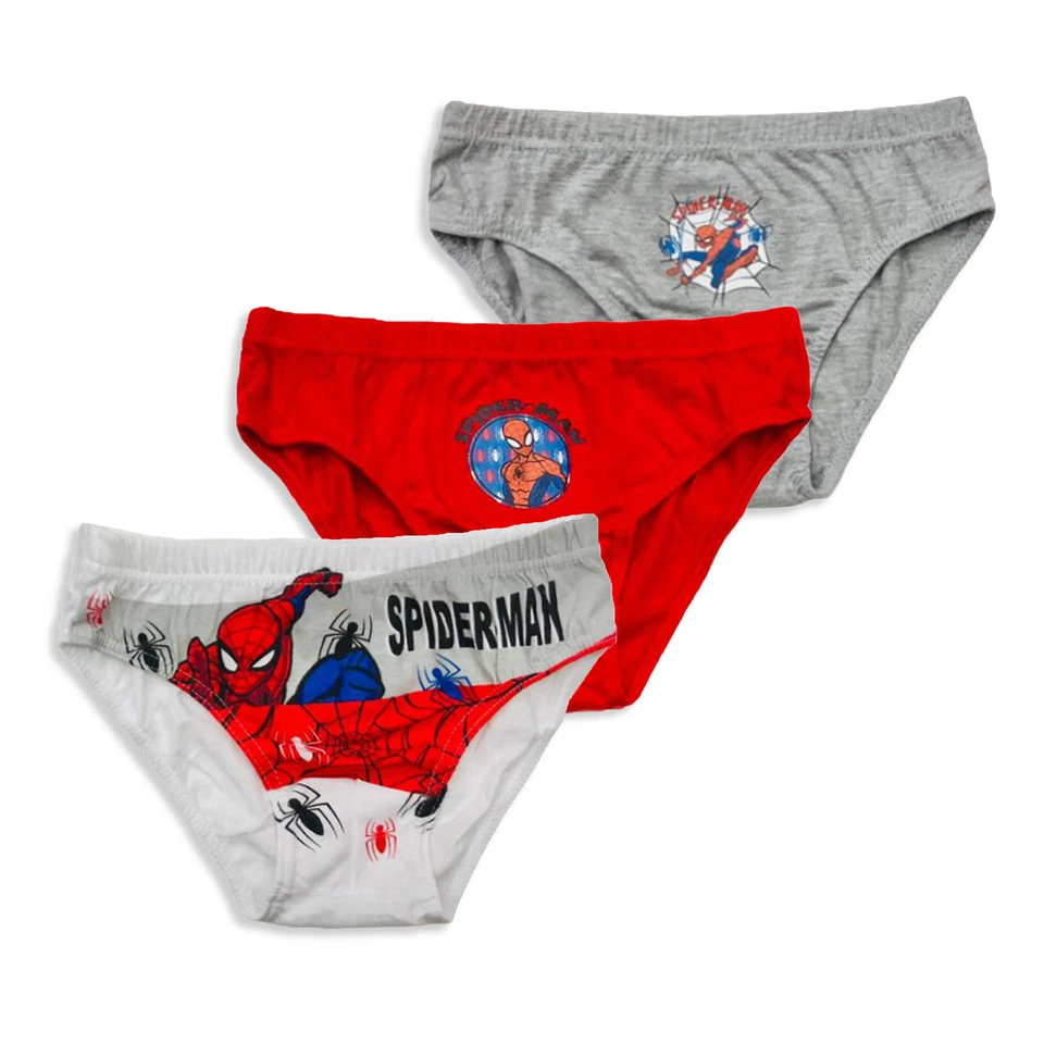 Slip 3 pezzi ufficiale Marvel Spiderman bambino shorties mutandine intimo 3159 - Immagine 1 di 4