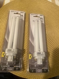 Lot 2 Feit Electric 26 W PL 6.75 in. L CFL Bulb Cool White Compact 4100 K 1 pk - Picture 1 of 3