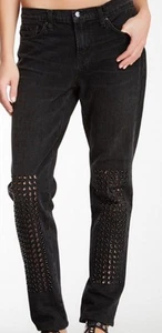 Mujer Marca J Vaqueros Negros INGRID Ojal Adornado Pierna Talla 31 Nuevo Con Etiquetas - Imagen 1 de 5