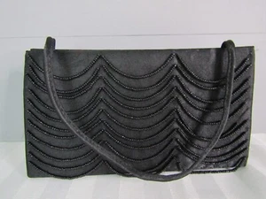 Victoria's Secret Beaded Black Satin Evening Purse - Picture 1 of 4