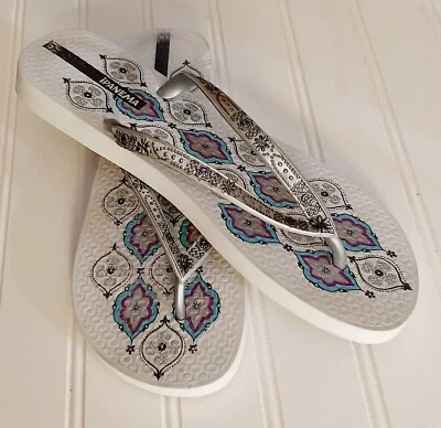 Chanclas Ipanema Grendene plateadas brillantes sandalias talla 11 tangas piscina playa Foto 1 de 4