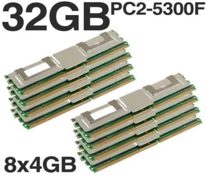 8x 4GB 32GB RAM HP ProLiant DL380 G5 667Mhz FB DIMM DDR2 Speicher FullyBuffered - Bild 1 von 1