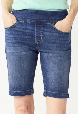 Women’s CROFT & BARROW Mid Rise Pull-On Bermuda Denim Shorts Size 8  NWT - Image 1 of 4