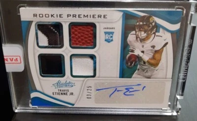 2021 Absolute Rookie Premiere Quad Spectrum Travis Etienne Jr. 03/25 RC Auto - Image 1 of 3