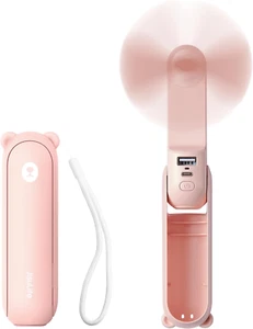 Portable USB Fan with Light and Power Bank Travel Ready 3 in 1 Design - Picture 1 of 5