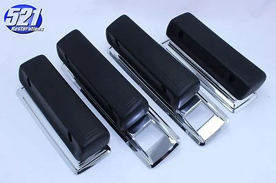 Fits Mopar Front Rear Armrest Bases Black Pads Set 66-70 RoadRunner SuperBee Foto 1 de 4