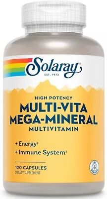Solaray Mega Multi Mineral (Iron-Free) 200 Capsules, Daily Mineral Complex - Image 1 of 2