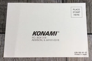 Konami Super Nintendo SNES Registration Survey Insert Card KON-SNS-NF-US - Picture 1 of 2