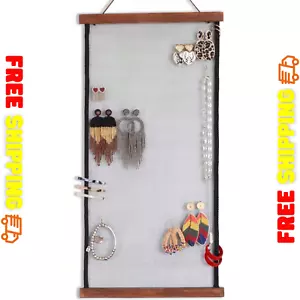 Earring Organizer Display Case Jewelry Hanging Storage with 20 Extra Hooks Women - Picture 1 of 8
