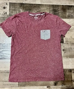 Hollister Must Have Collection Short Sleeve Men’s XS Pocket Burgundy - Picture 1 of 5