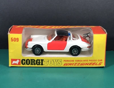 Juguetes Corgi RARO | #509 | Coche de policía Porsche Targa 911S Rijkspolitie con original Caja Foto 1 de 4