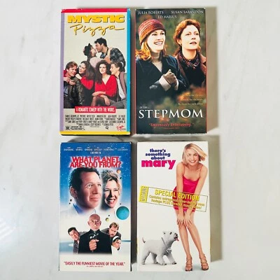 VHS - Lot of 4 - Something Mary - Mystic Pizza - What Planet Are From - Stepmom Foto 1 de 4