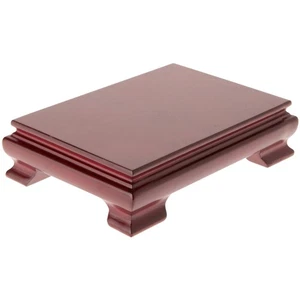 Plymor Red Rectangular Wood Veneer Footed Display Base, 6.5"W x 4.375"D x 2.5"H - Picture 1 of 1